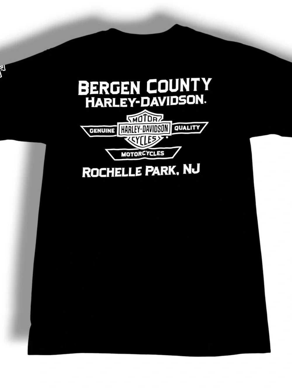 NEW! HARLEY DAVIDSON Double-Sided Print T-Shirt S Black Cotton Richelle Park NJ